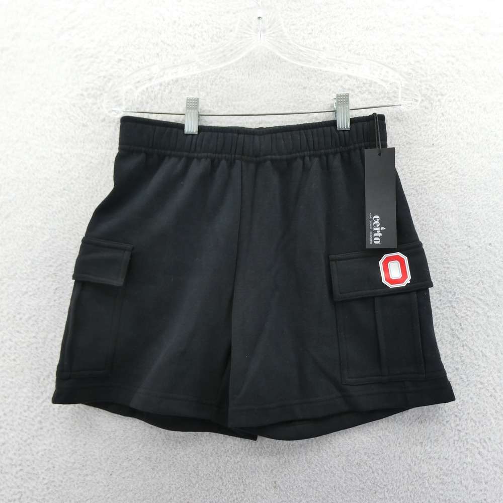 Certo‎ Shorts Womens Small Ohio State Buckeyes Black Cargo Sweat Shorts NCAA NEW